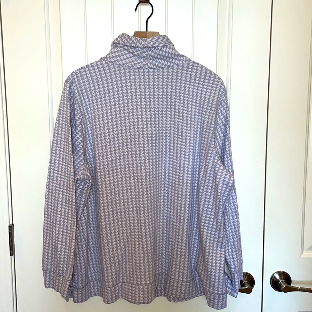 Croft & Barrow® Shawl Collar 1/4-Zip Jacquard Sweatshirt- Hounds tooth pattern - Picture 8 of 9